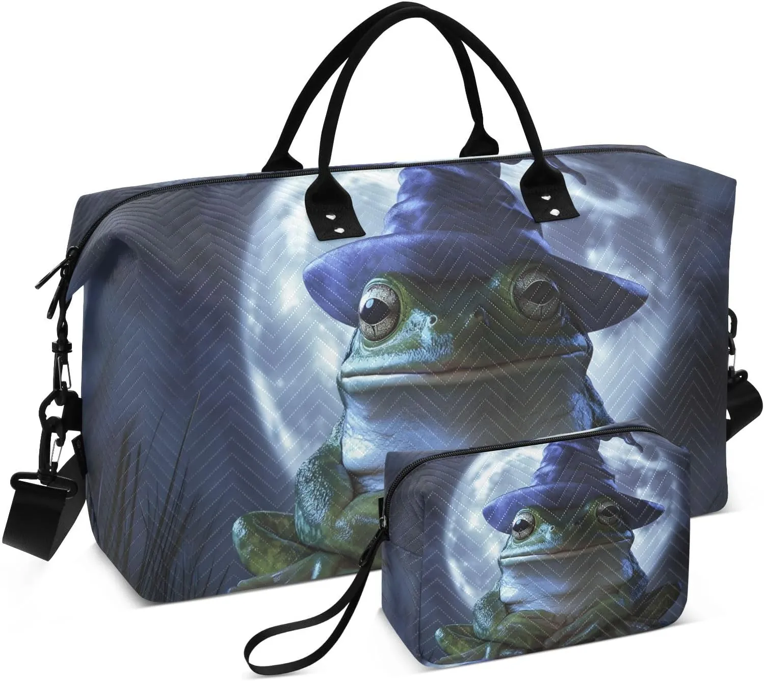 Halloween Frog Duffel Bag for Travel Gym Sport, Weekender Travel Bags Carry on Overnight Bag