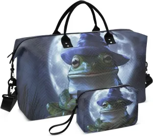 Halloween Frog Duffel Bag for Travel Gym Sport, Weekender Travel Bags Carry on Overnight Bag
