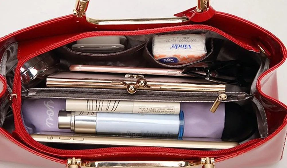 Handbags for Women's Evening Handbags Vintage Patent Leather Handbag Clutch, Sparkling Cocktail Ball Clutch Purse