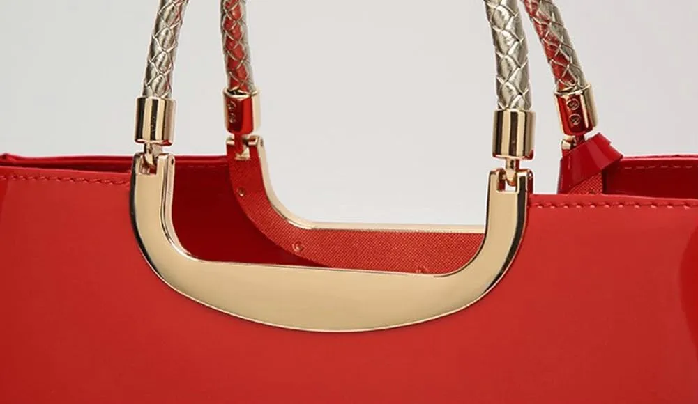 Handbags for Women's Evening Handbags Vintage Patent Leather Handbag Clutch, Sparkling Cocktail Ball Clutch Purse
