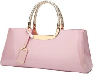 Handbags for Women's Evening Handbags Vintage Patent Leather Handbag Clutch, Sparkling Cocktail Ball Clutch Purse