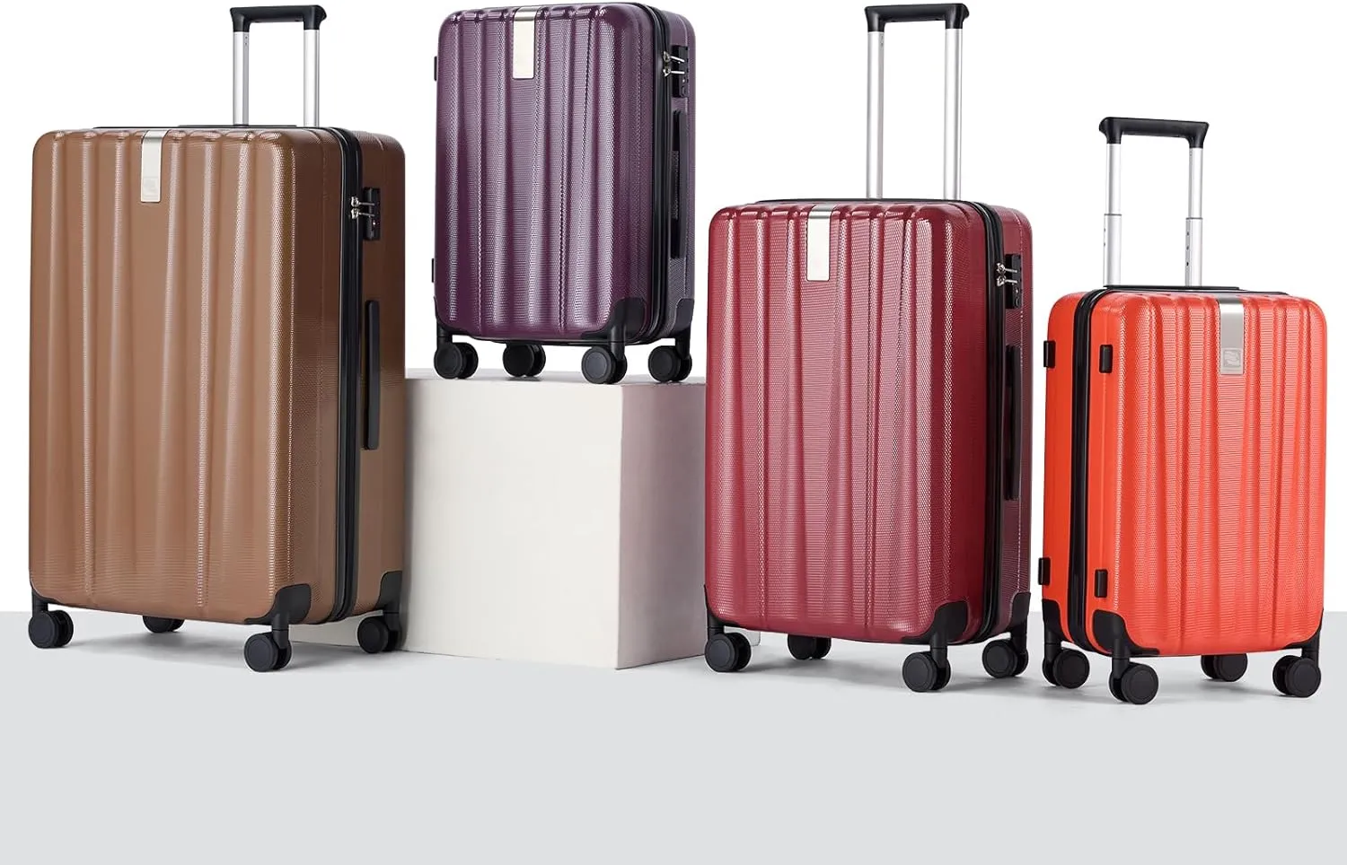 Hanke Expandable Hard Shell Luggage Sets 2 piece Carry on Luggage with Wheels Suitcases Lightweight Checked TSA Luggage Rolling Large Suitcase Travel Luggage Bag Woman Men 20/29 Inch(Burgundy)