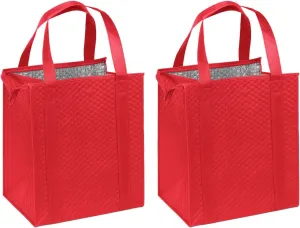 Hannah Smart Large Capacity Heavy Duty Insulated Shopping Bag (2, Red)