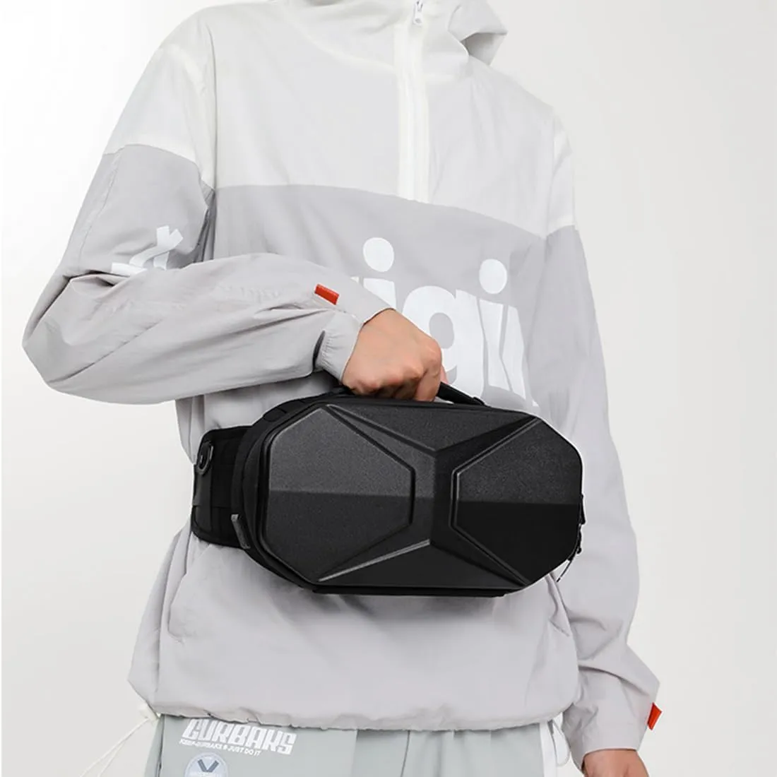 Hard Shell Fanny Pack for Men Women Tactical Waist bag Bum Bag with Adjustable Belt for Traveling Outdoor Fishing Hiking Cycling Workout Casual Black