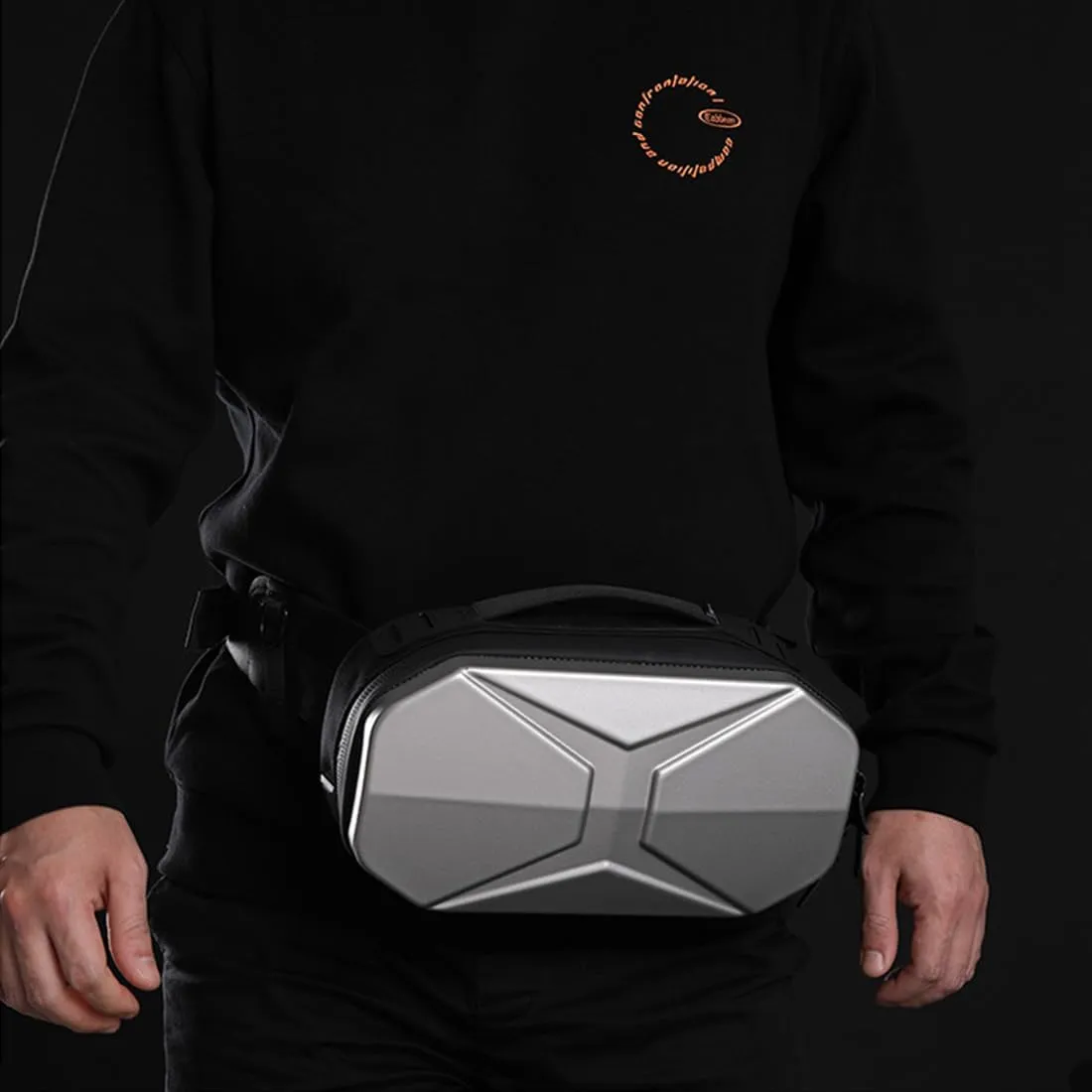 Hard Shell Fanny Pack for Men Women Tactical Waist bag Bum Bag with Adjustable Belt for Traveling Outdoor Fishing Hiking Cycling Workout Casual Silver