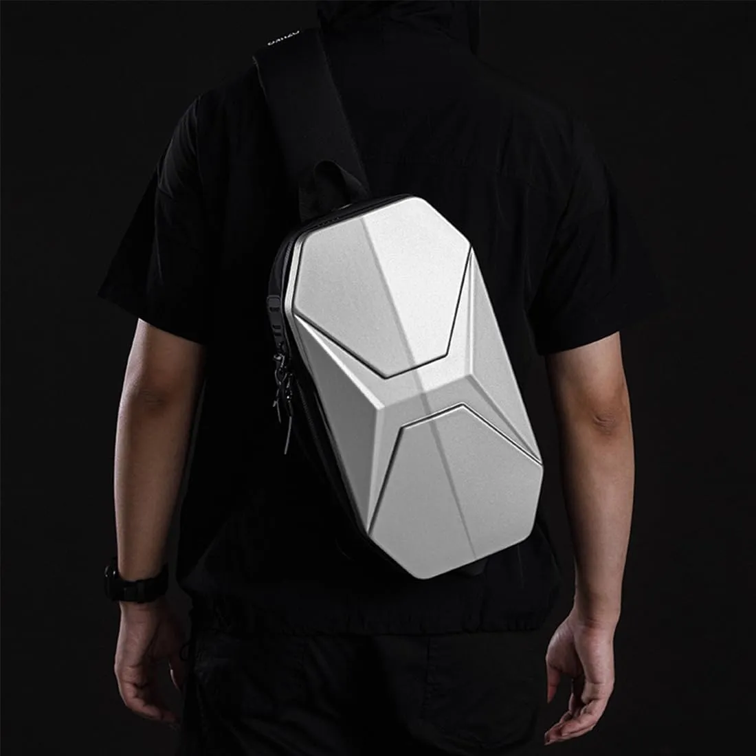 Hard Shell Fanny Pack for Men Women Tactical Waist bag Bum Bag with Adjustable Belt for Traveling Outdoor Fishing Hiking Cycling Workout Casual Silver