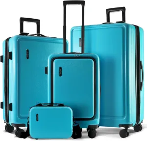 Hard Shell Luggage Sets with Spinner Wheels 4 Piece, Expandable Large Suitcases with TSA Lock, Travel Large Suitcase Set, Teal Luggage Set