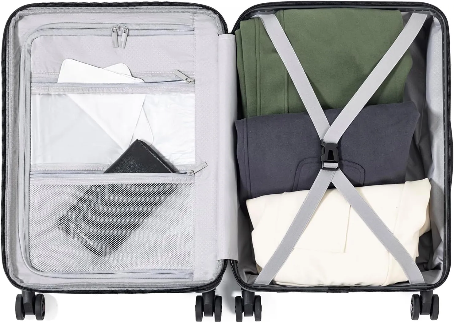 Hardshell Expandable Carry On Luggage with Spinner Wheels 20in 26in Carry On (Navy Blue, Carry-On 20-Inch)