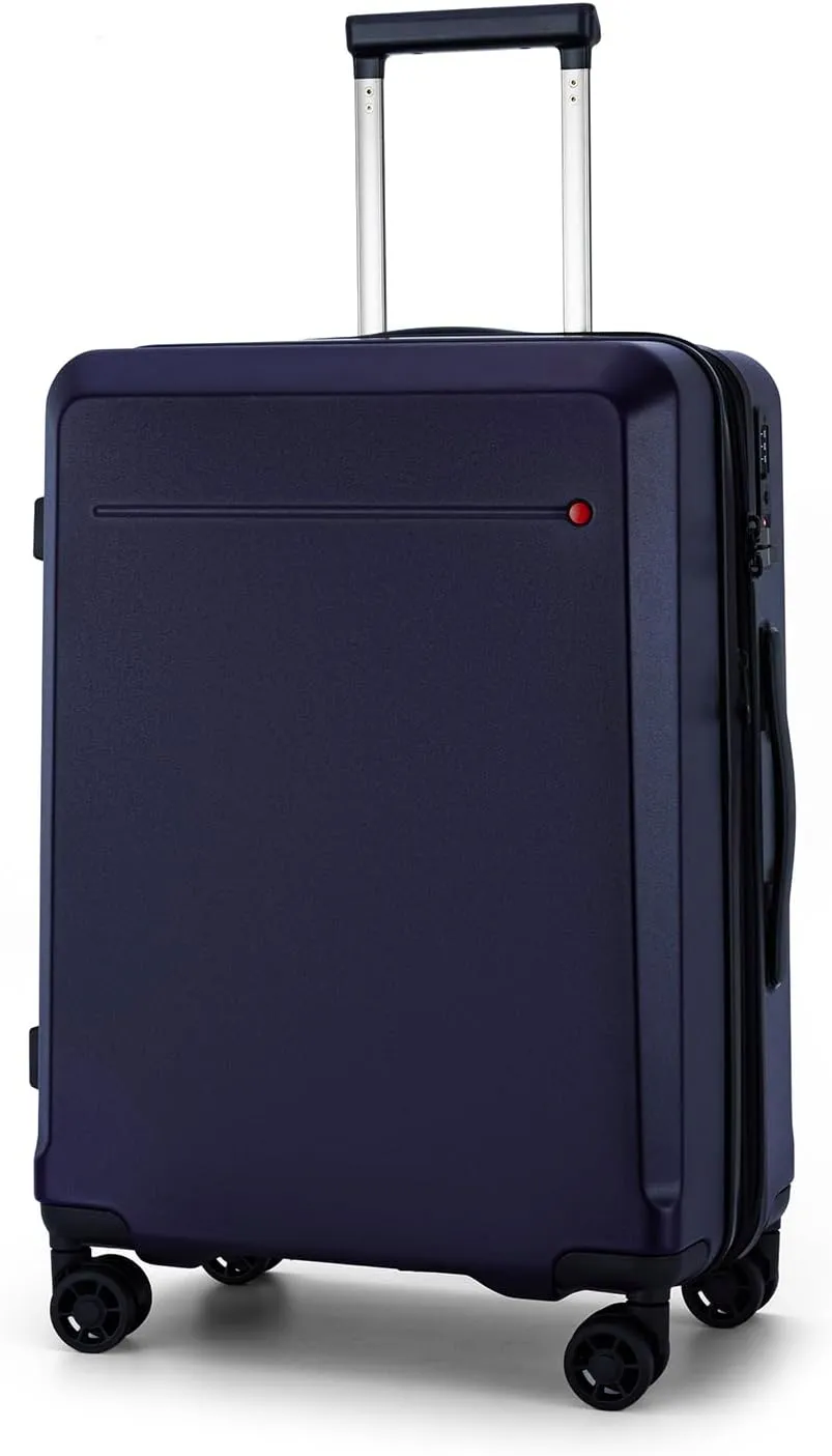Hardshell Expandable Carry On Luggage with Spinner Wheels 20in 26in Carry On (Navy Blue, Carry-On 20-Inch)