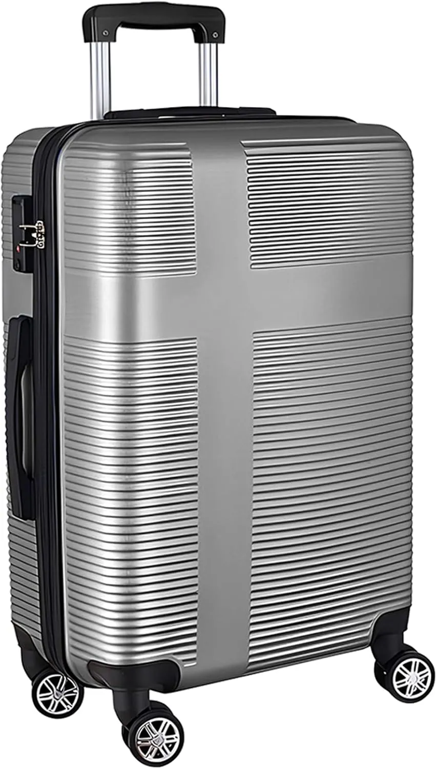 Hardshell Luggage Sets 3 Piece,Lightweight Luggage sets with Spinner Wheels,Travel Rolling Suitcase Clearance with TSA Lock for Women Men,Orange(20/24/28inch) (Silver Grey, Checked-Medium 24-Inch)