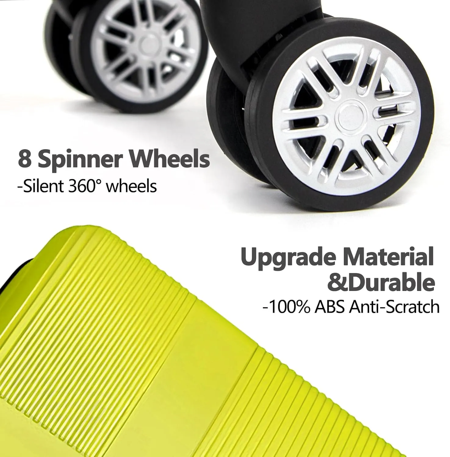 Hardshell Luggage Sets 3 Piece,Lightweight Luggage sets with Spinner Wheels,Travel Rolling Suitcase Clearance with TSA Lock for Women Men,Orange(20/24/28inch) (Yellow, Checked-Medium 24-Inch)