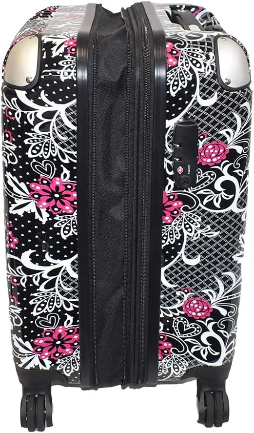 Hardside Carry-On Expandable Luggage with Spinner Wheels, TSA Lock (Paisley and Butterfly)