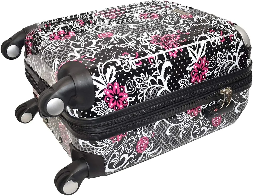 Hardside Carry-On Expandable Luggage with Spinner Wheels, TSA Lock (Paisley and Butterfly)