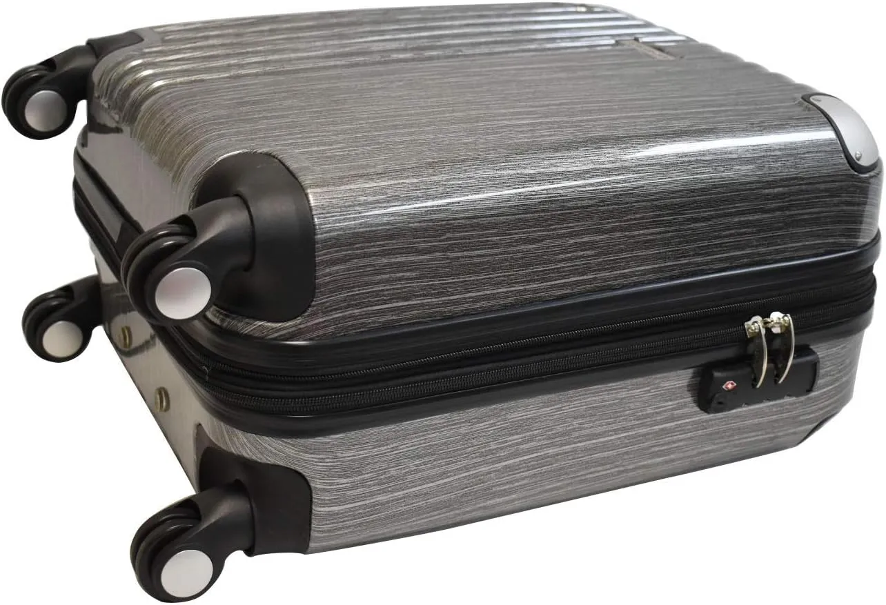 Hardside Carryon Expandable Luggage with Spinner Wheels and TSA Lock (Silver)