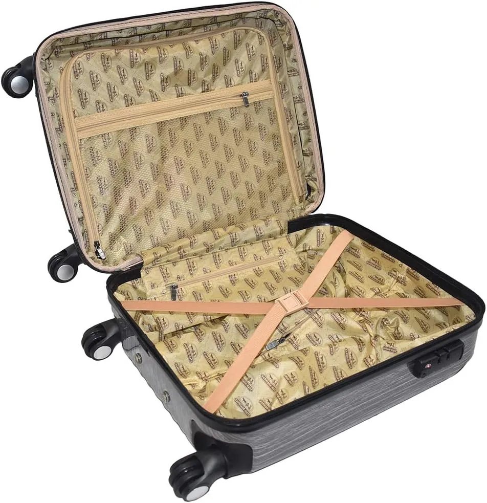 Hardside Carryon Expandable Luggage with Spinner Wheels and TSA Lock (Silver)
