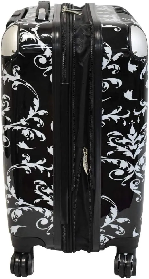 Hardside Carryon Expandable Luggage with Spinner Wheels, TSA Lock (Damask)