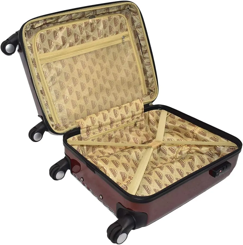 Hardside Carryon Expandable Luggage with Spinner Wheels, TSA Lock (Red)
