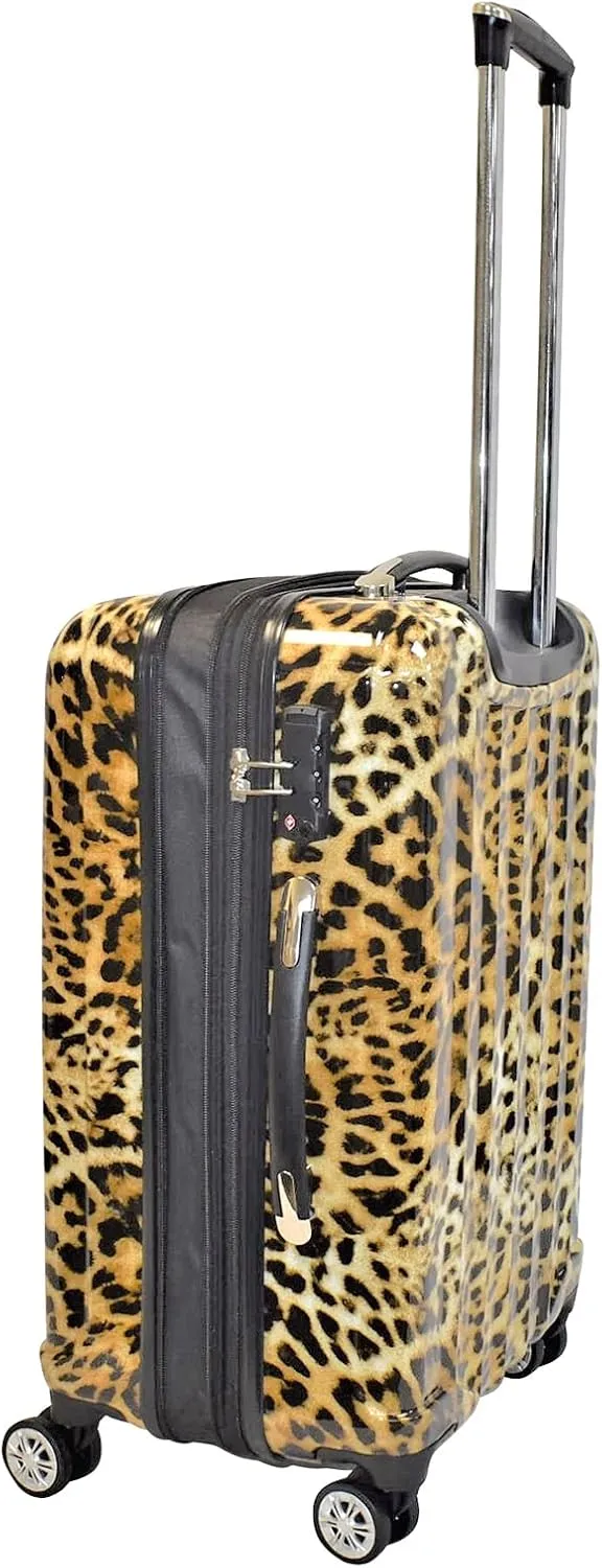 Hardside Expandable Luggage with Spinner Wheels, TSA Lock (Leopard)
