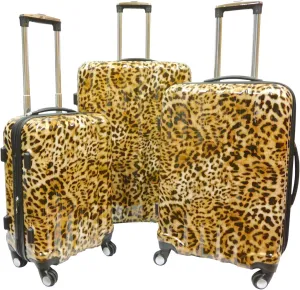 Hardside Expandable Luggage with Spinner Wheels, TSA Lock (Leopard)