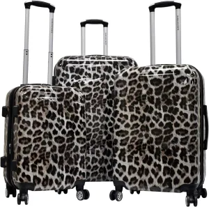 Hardside Luggage Set with Spinner Wheels, Expandable Space &TSA Lock (Cheetah)