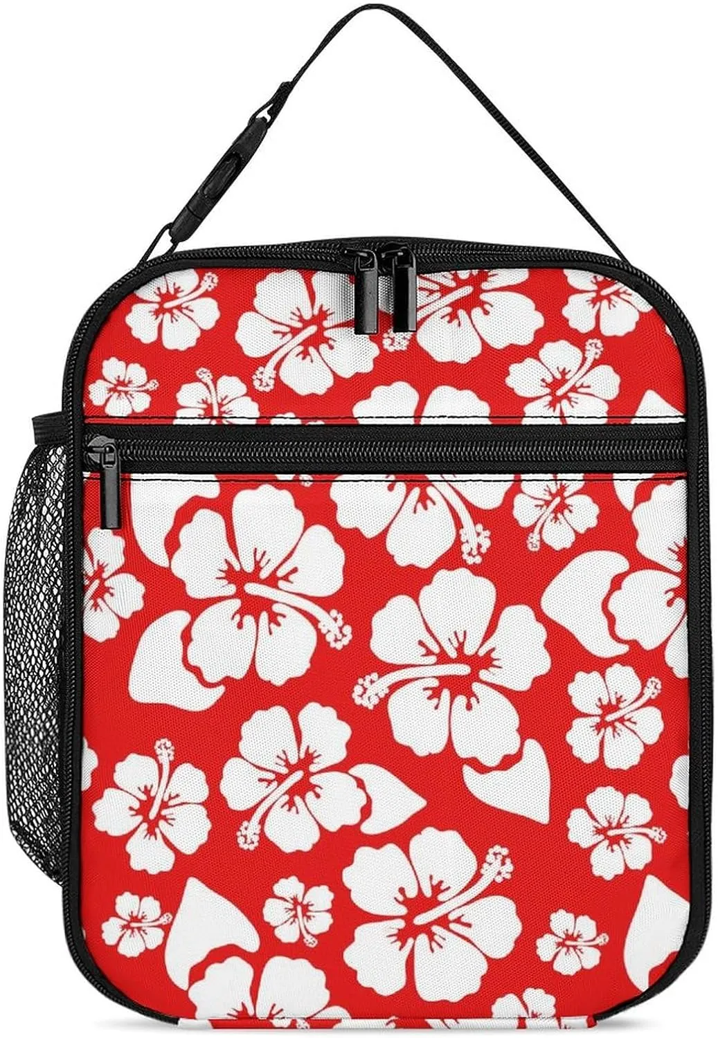 Hawaiian Flower Reusable Lunch Bag Insulated Portable Lunch Box Bag Leak Proof Dining Bag Lunch Box Container Tote Pattern62, 27.5X20cm, style