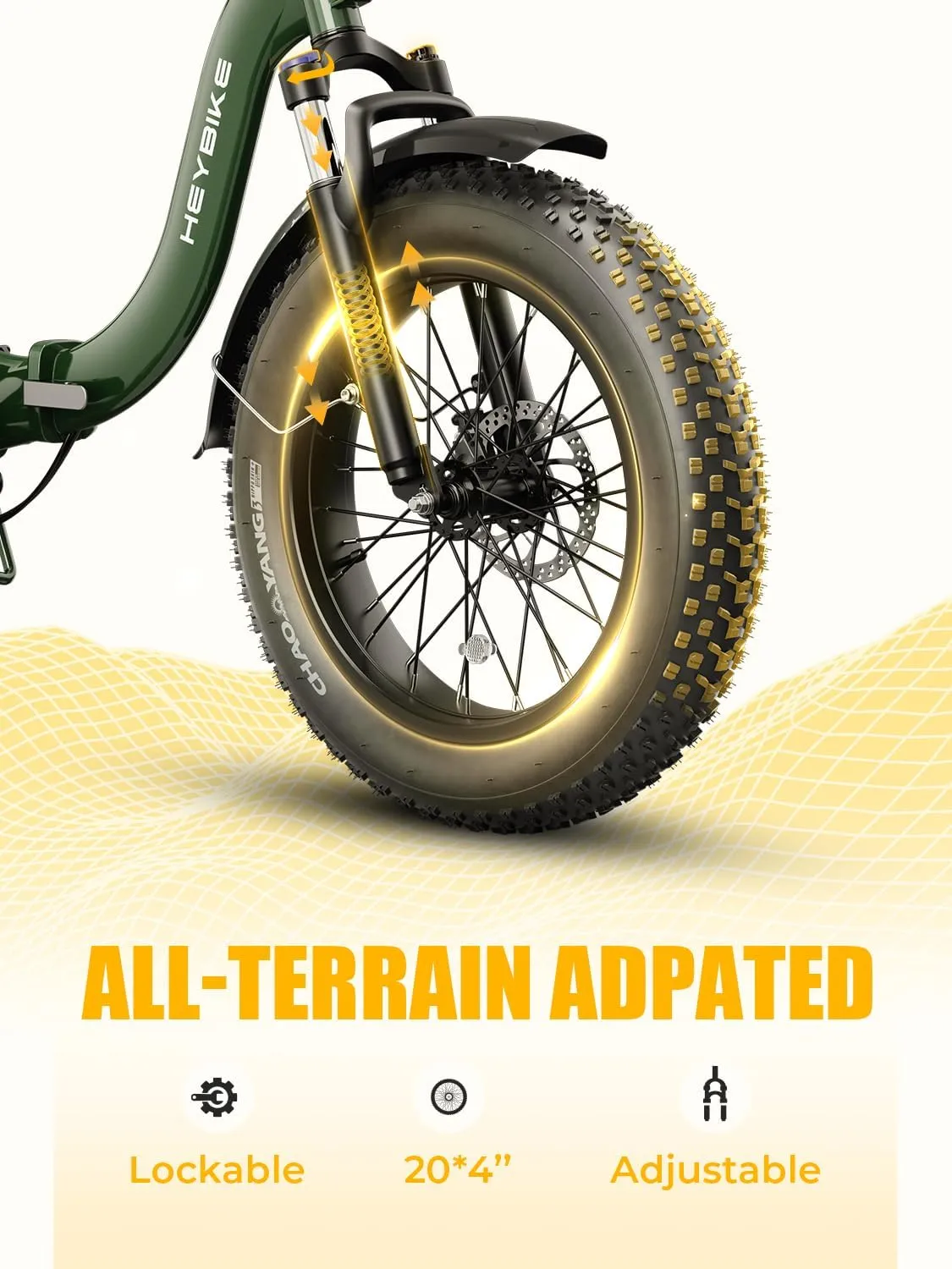 Heybike Electric Bike for Adults Ranger 2.0 with Peak 1400W Peak Motor, [Up to 28MPH & 60 Miles] 20''×4.0" Fat Tire Ebike, 600Wh Removable Battery Adult Electric Bicycles