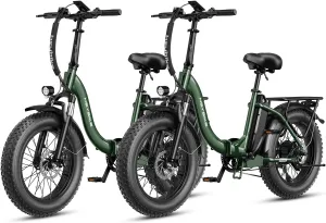 Heybike Ranger Electric Bike for Adults, Peak 1400W Upgraded Motor Ebike, 28MPH [20" Fat Tire All-Terrain] 600Wh Removable Battery Folding Step-Thru E Bike with Front Suspension