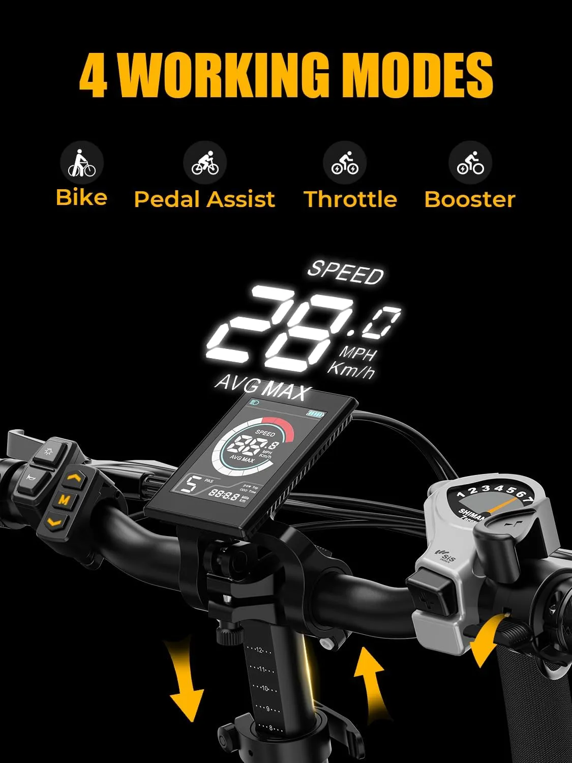 Heybike Ranger Electric Bike for Adults, Peak 1400W Upgraded Motor Ebike, 28MPH [20" Fat Tire All-Terrain] 600Wh Removable Battery Folding Step-Thru E Bike with Front Suspension