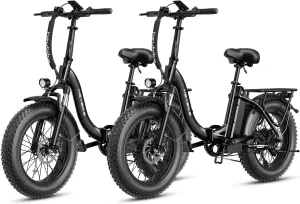 Heybike Ranger Electric Bike for Adults, Peak 1400W Upgraded Motor Ebike, 28MPH [20" Fat Tire All-Terrain] 600Wh Removable Battery Folding Step-Thru E Bike with Front Suspension