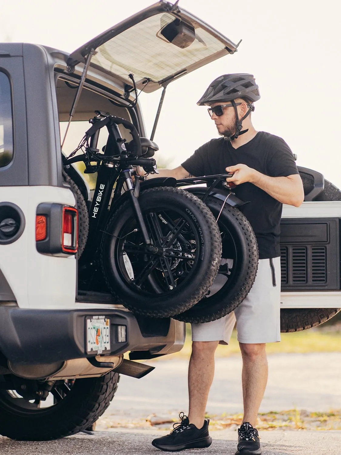 Heybike Ranger Electric Bike for Adults, Peak 1400W Upgraded Motor Ebike, 28MPH [20" Fat Tire All-Terrain] 600Wh Removable Battery Folding Step-Thru E Bike with Front Suspension