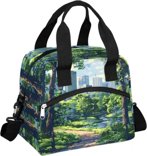 Highway Forest Lunch Bag Highway Lunch Bag Reusable Lunch Box Leak Proof Cooler Bag With Adjustable Shoulder Strap