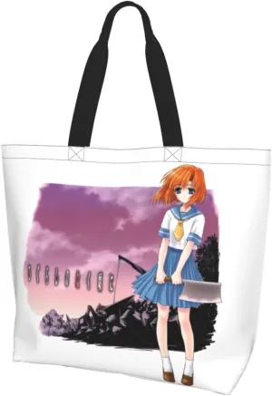 Higurashi When They Cry Shoulder Bag Female Large Capacity Storage Bag Shopping Bags For Beach Daily Travel