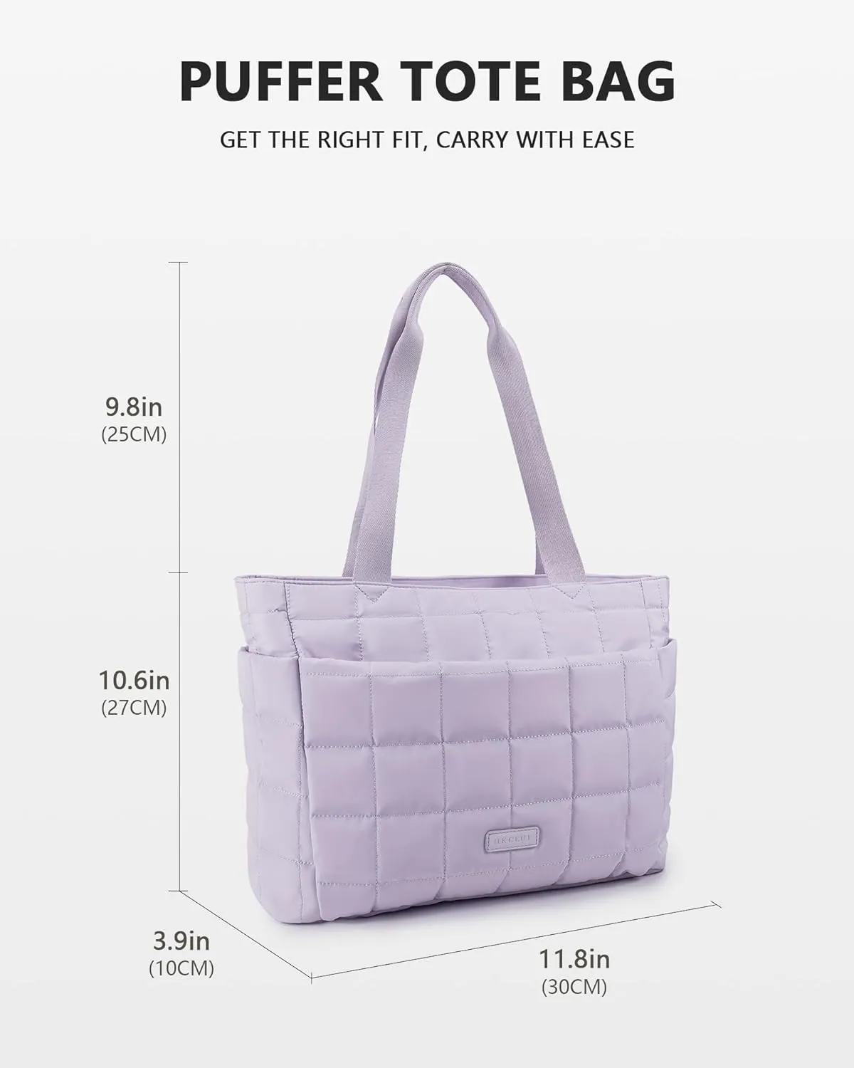 HKCLUF Quilted Puffer Tote Bag for Women 20L Lightweight Waterproof Large Work Travel Gym Tote Bag with Laptop Compartment
