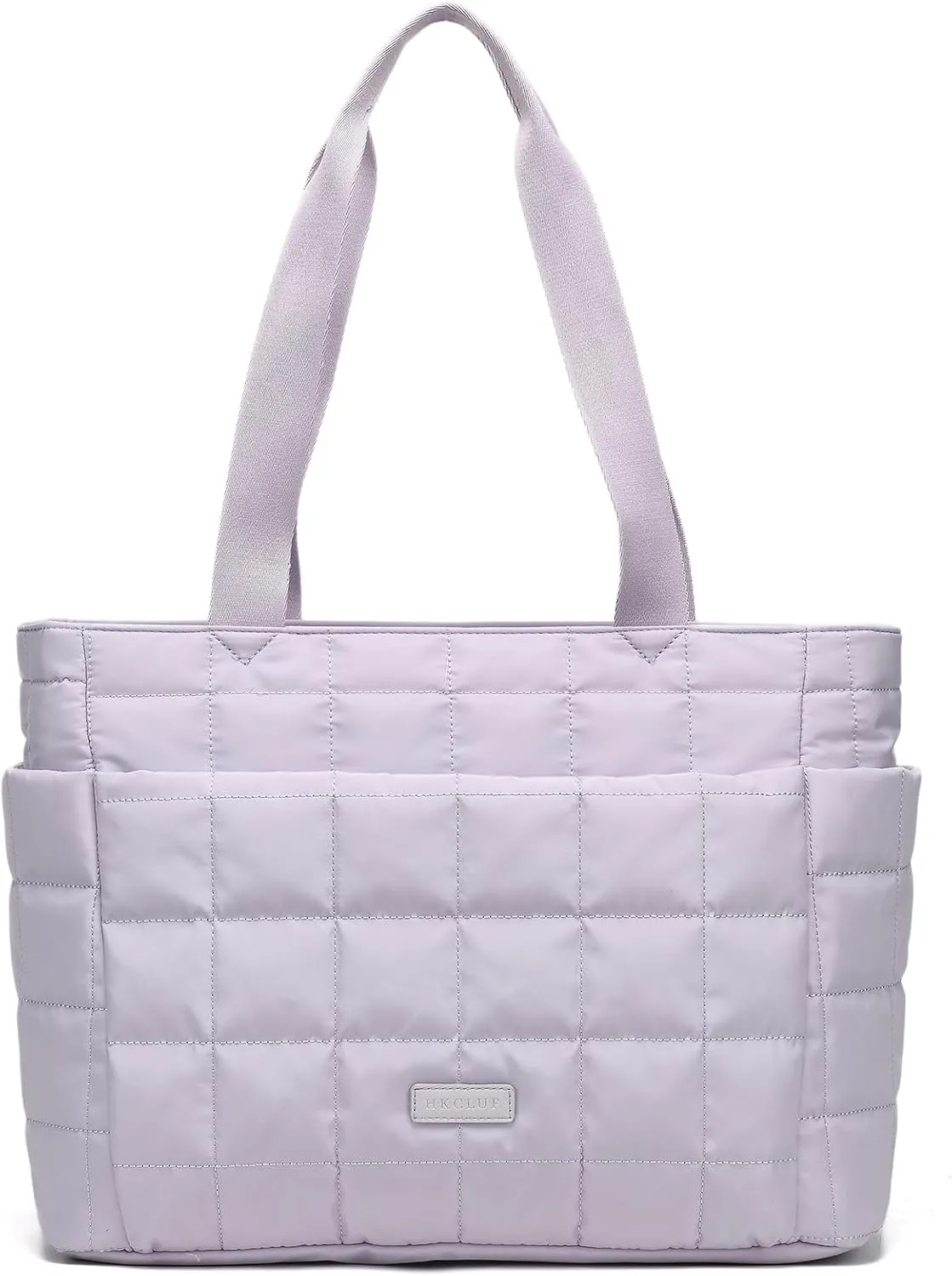 HKCLUF Quilted Puffer Tote Bag for Women 20L Lightweight Waterproof Large Work Travel Gym Tote Bag with Laptop Compartment
