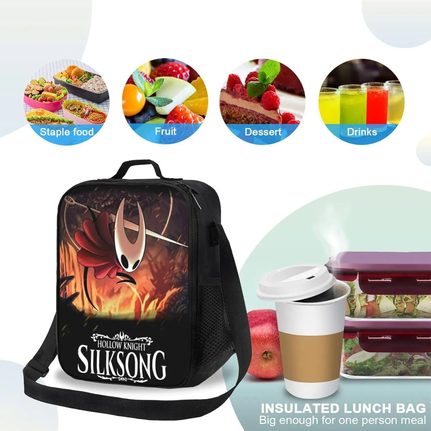 Hollow Knight Silksong Hot Game shopping bag, can be carried on one shoulder