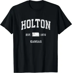 Holton Kansas KS Vintage Athletic Sports Design T-Shirt