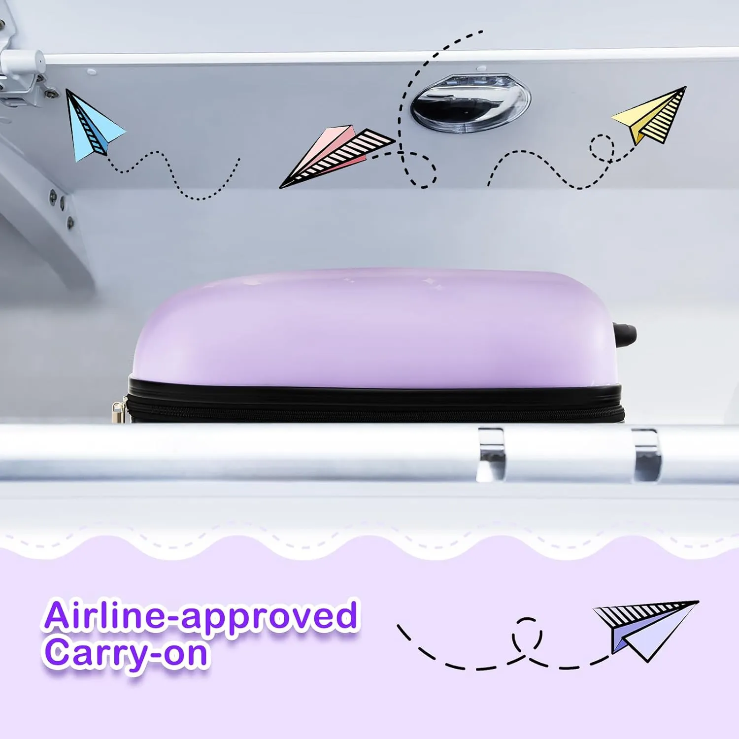 HONEY JOY Kids Luggage, 16” Children Rolling Suitcase w/Wheels & Telescopic Handle, Hard Shell Lightweight Travel Luggage for Toddlers, Carry On Luggage with Wheels for Boys Girls(Purple Unicorn)