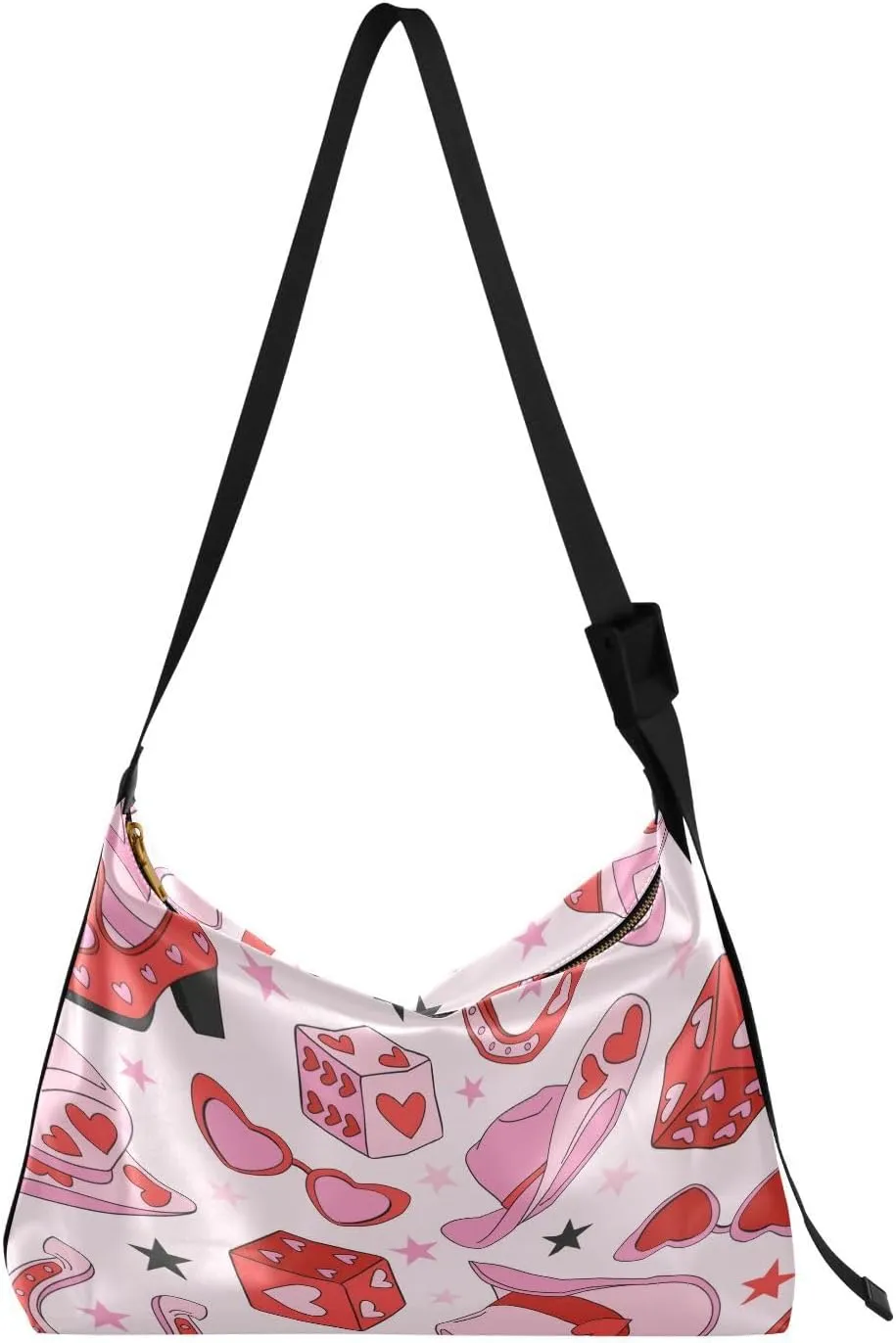 Howdy Valentine Cowgirl Hobo Crossbody Bags for Women Leather Large Shoulder Bag Cross Body Horseshoe Trendy Womens Tote Bags Handbag for Travel Shopping