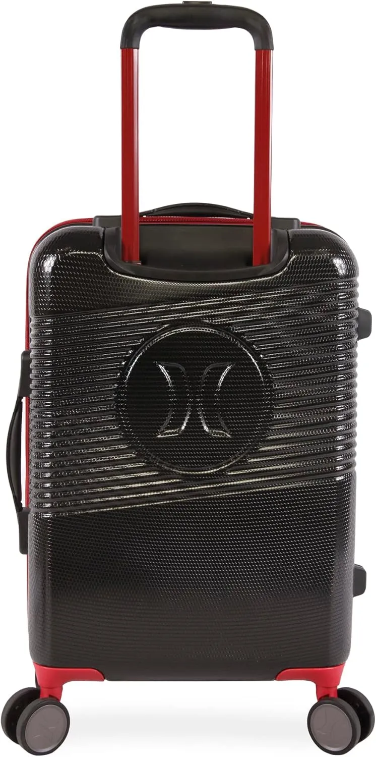 Hurley Looper Hardside Spinner Luggage, Black Red, Carry-On 21-Inch