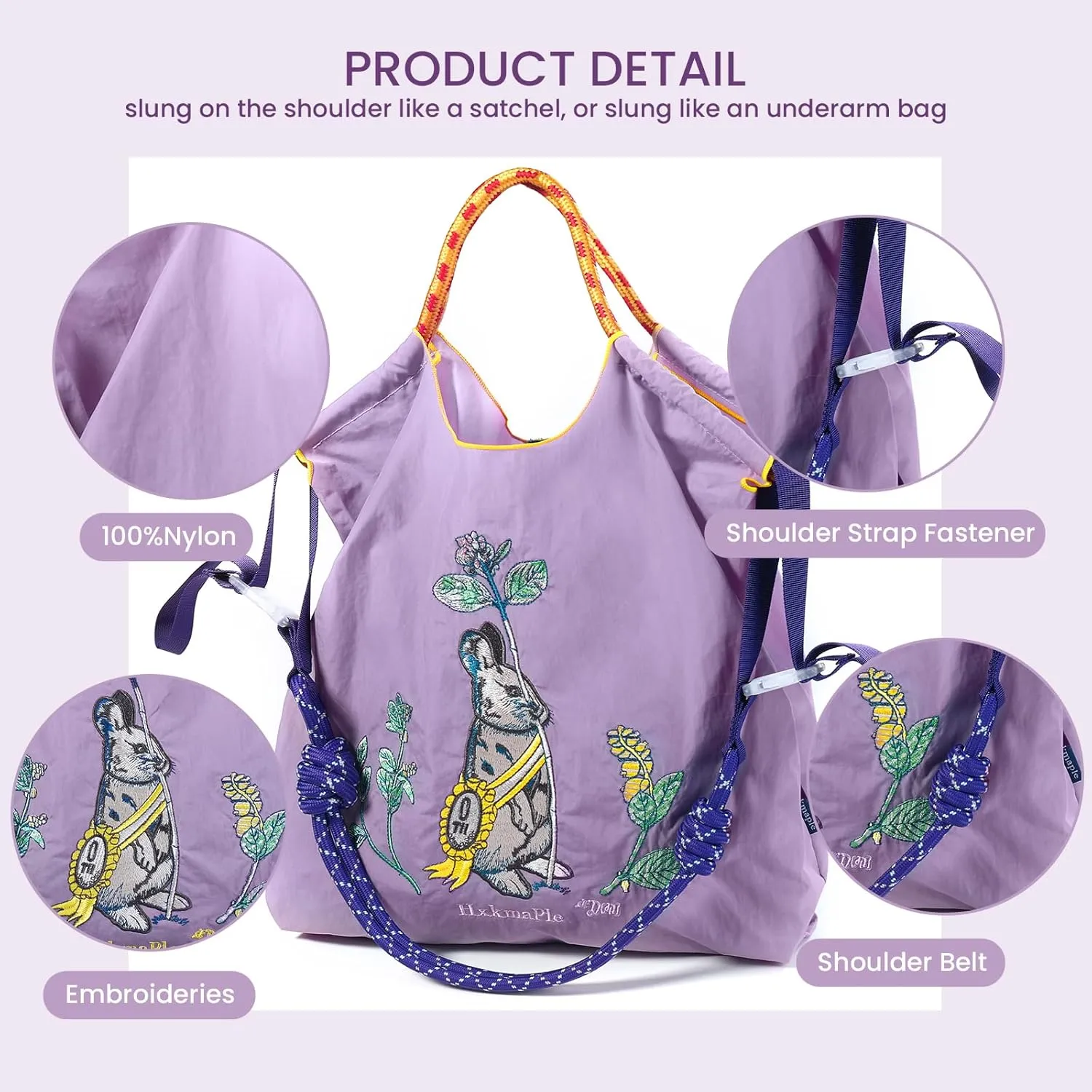 Hxkmale Women's Nylon tote Bag Leisure Work bag suitable for shopping cloth bags that can be carried on travel