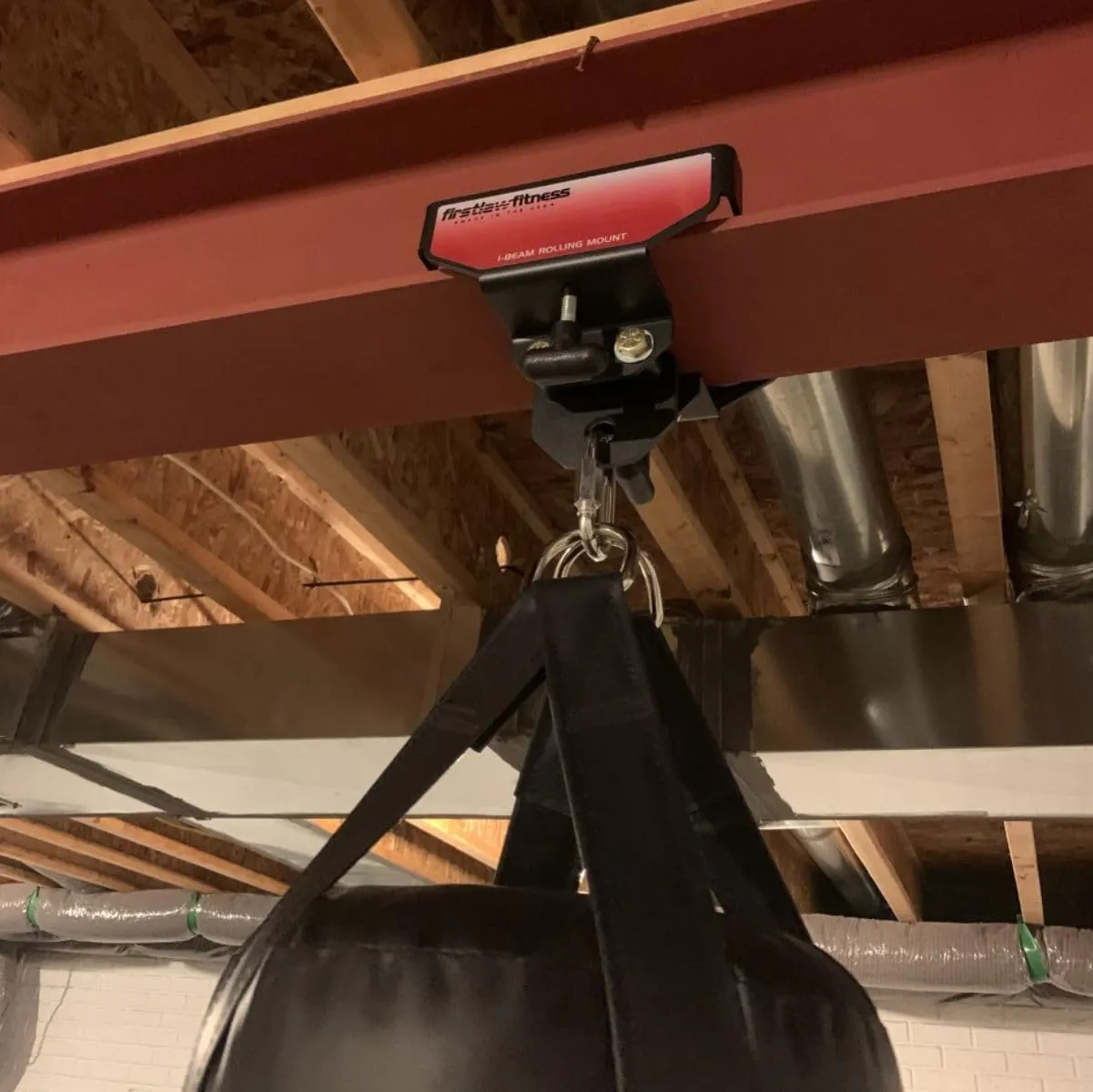 I-Beam Rolling Punching Bag Mount - (Select - Black - 3.5" - 7.0" Wide I-Beam)