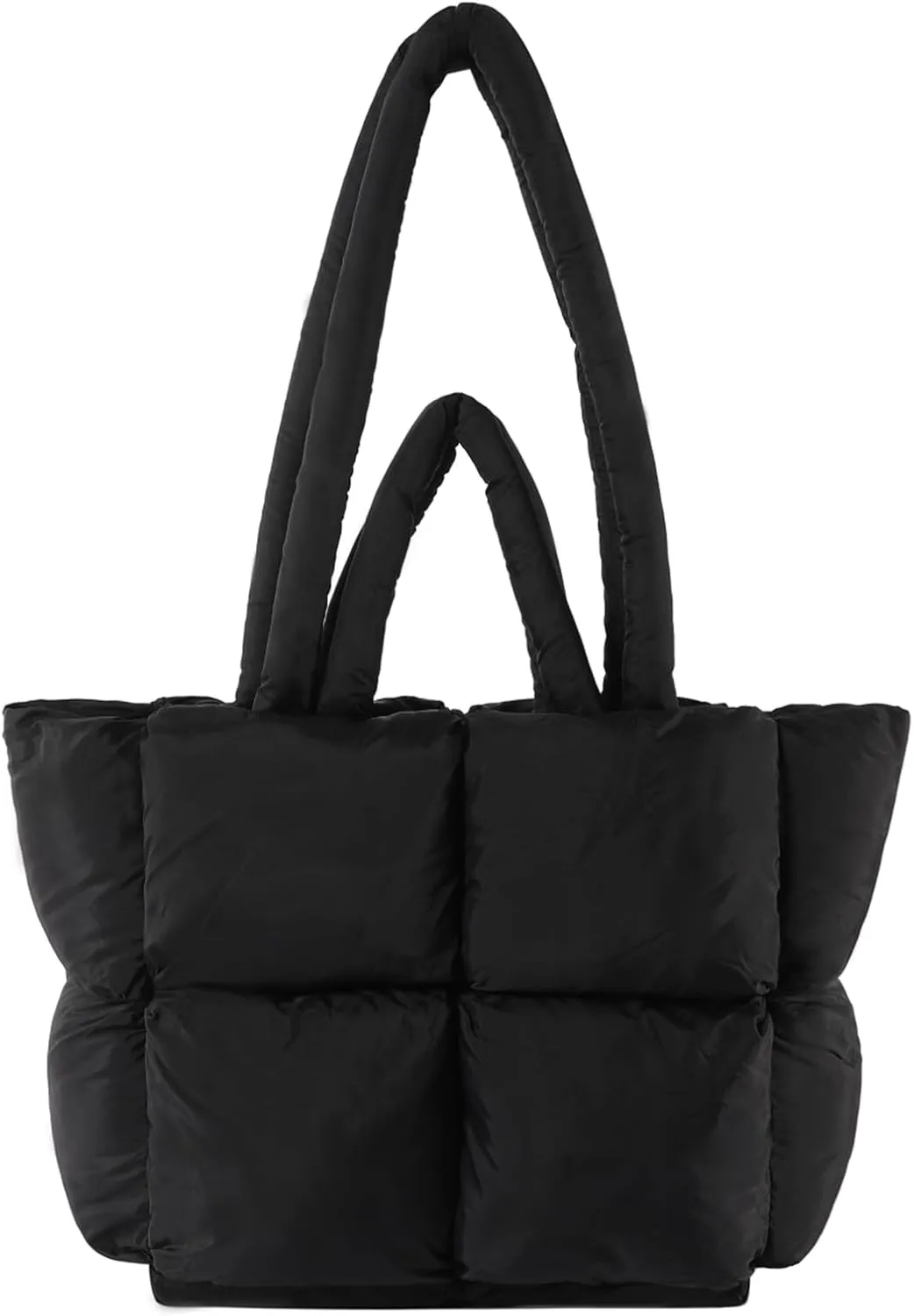 I IHAYNER Puffer Tote Bag for Women Large Quilted Puffy Handbag Lightweight Satchel Purse for Work Travel Padded Shoulder Bag