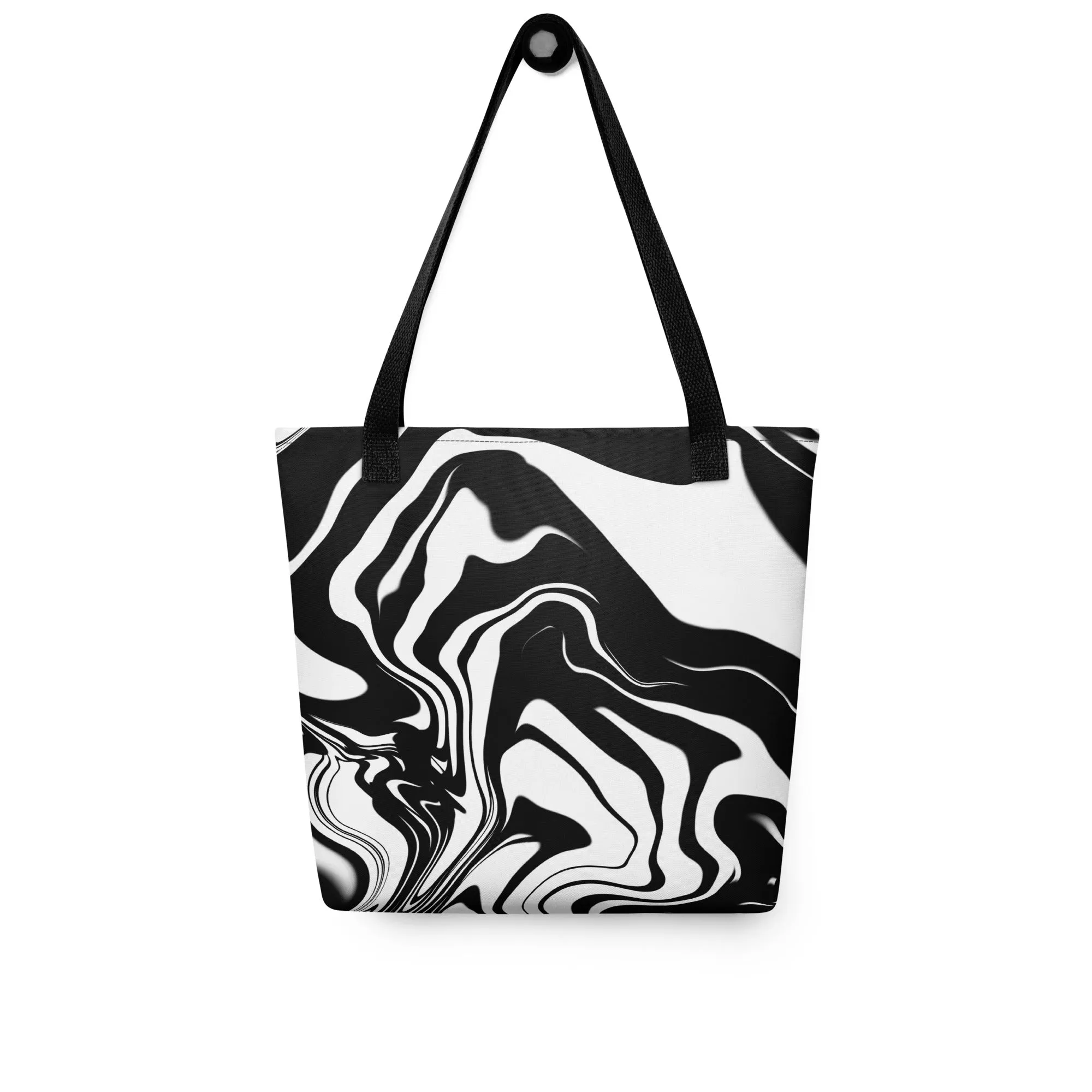 Illusions Psychedelic Black & White All Over Print Tote Bag