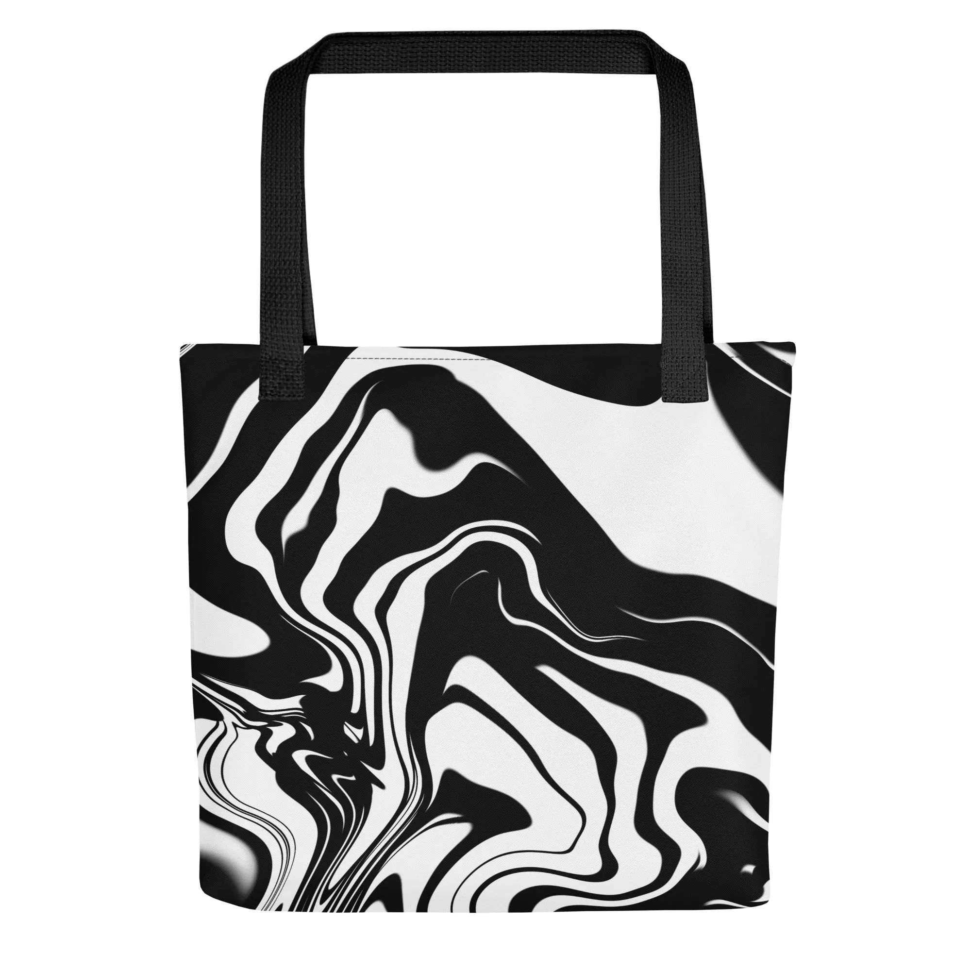 Illusions Psychedelic Black & White All Over Print Tote Bag