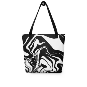 Illusions Psychedelic Black & White All Over Print Tote Bag