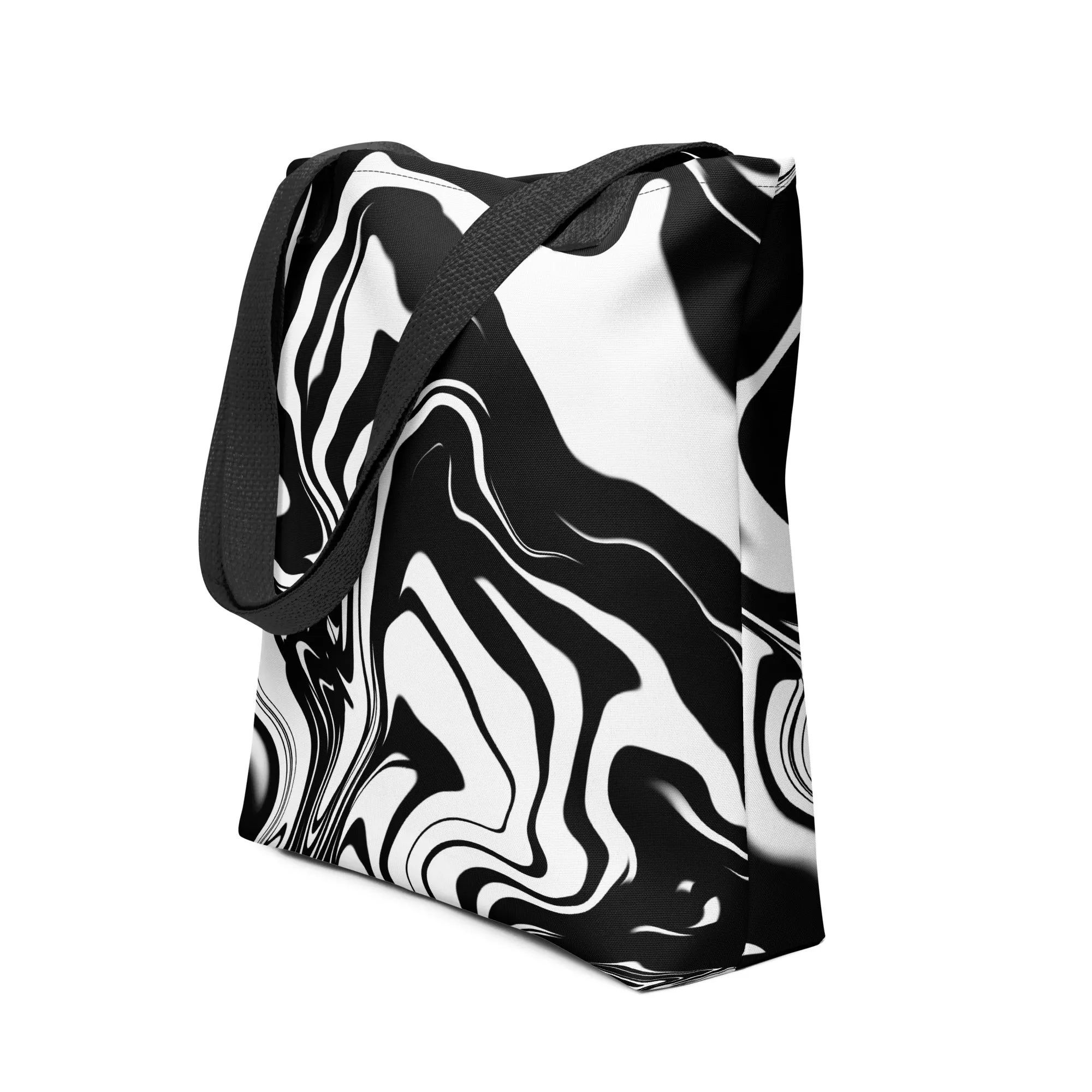 Illusions Psychedelic Black & White All Over Print Tote Bag