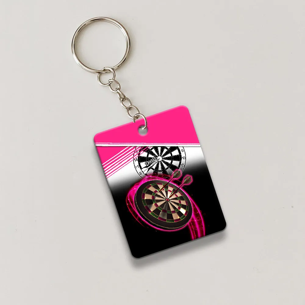 I'm A Darts And Beer Kinda Girl Keychain For Darts Player