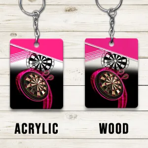 I'm A Darts And Beer Kinda Girl Keychain For Darts Player