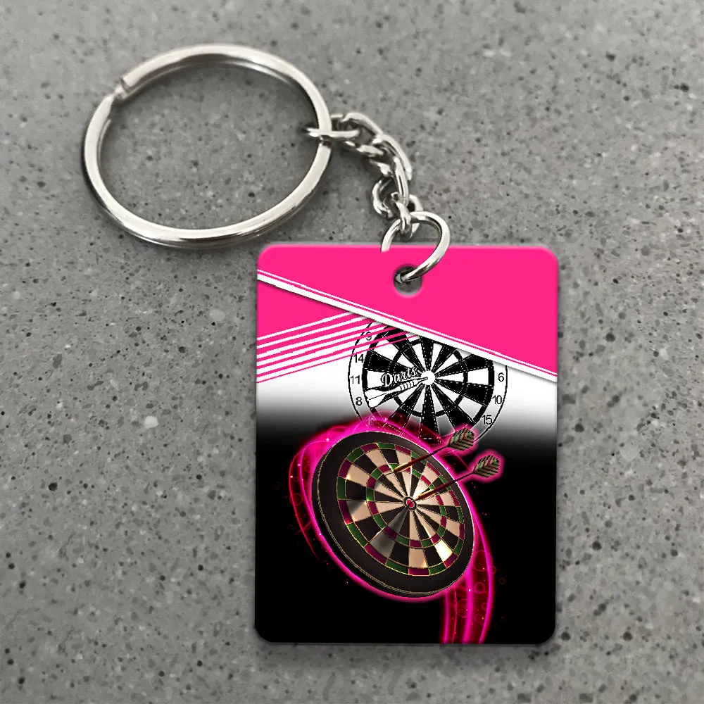 I'm A Darts And Beer Kinda Girl Keychain For Darts Player