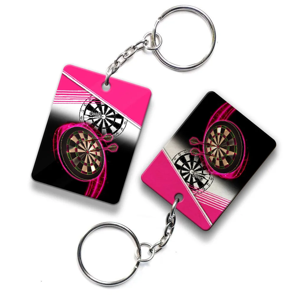 I'm A Darts And Beer Kinda Girl Keychain For Darts Player